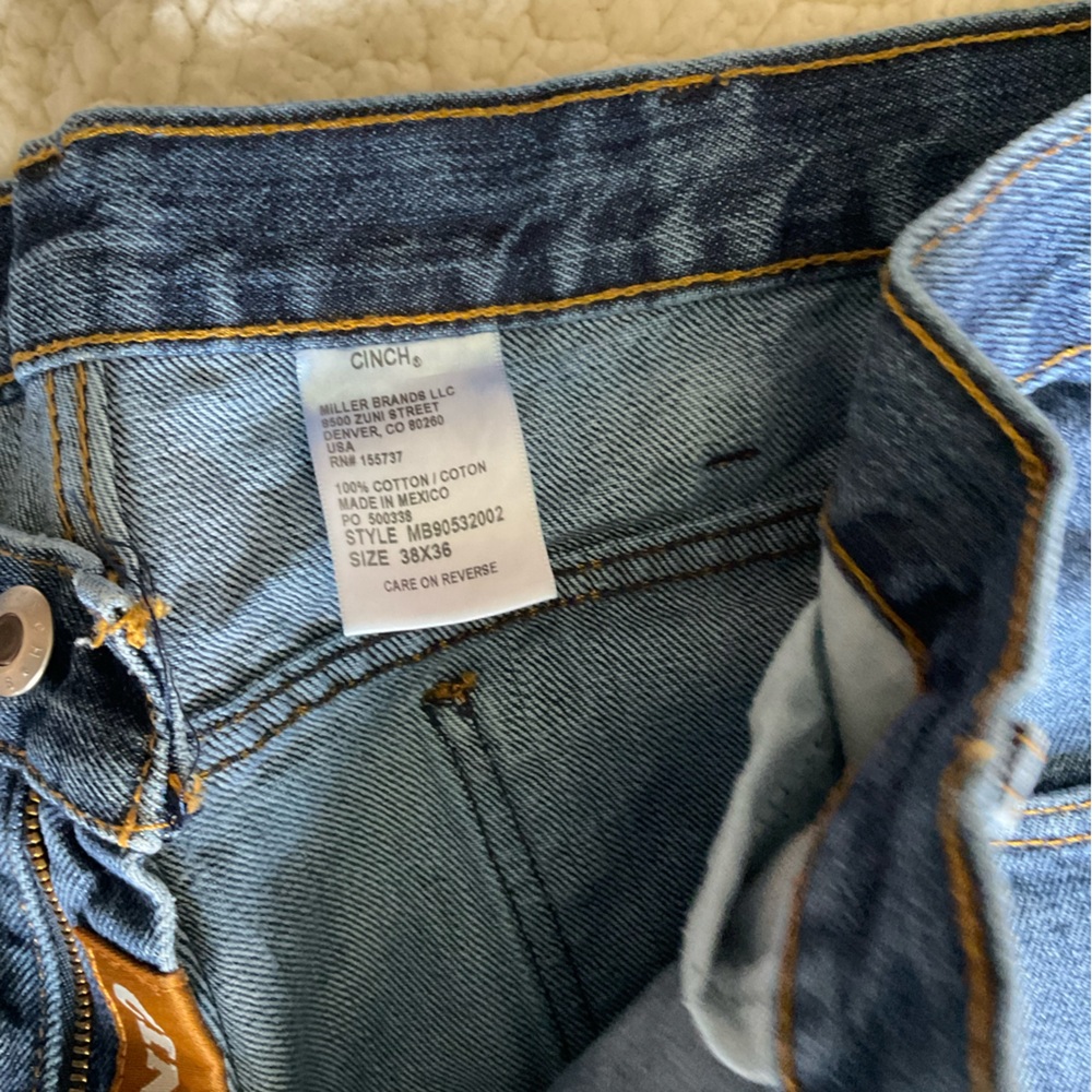 Cinch Bronze Label Mens jean 38x36 - Picture 3 of 5